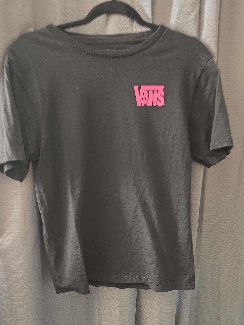 Vans Black Tee with Pink Logo - Womans Short Sleeve
